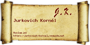 Jurkovich Kornél névjegykártya