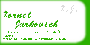 kornel jurkovich business card